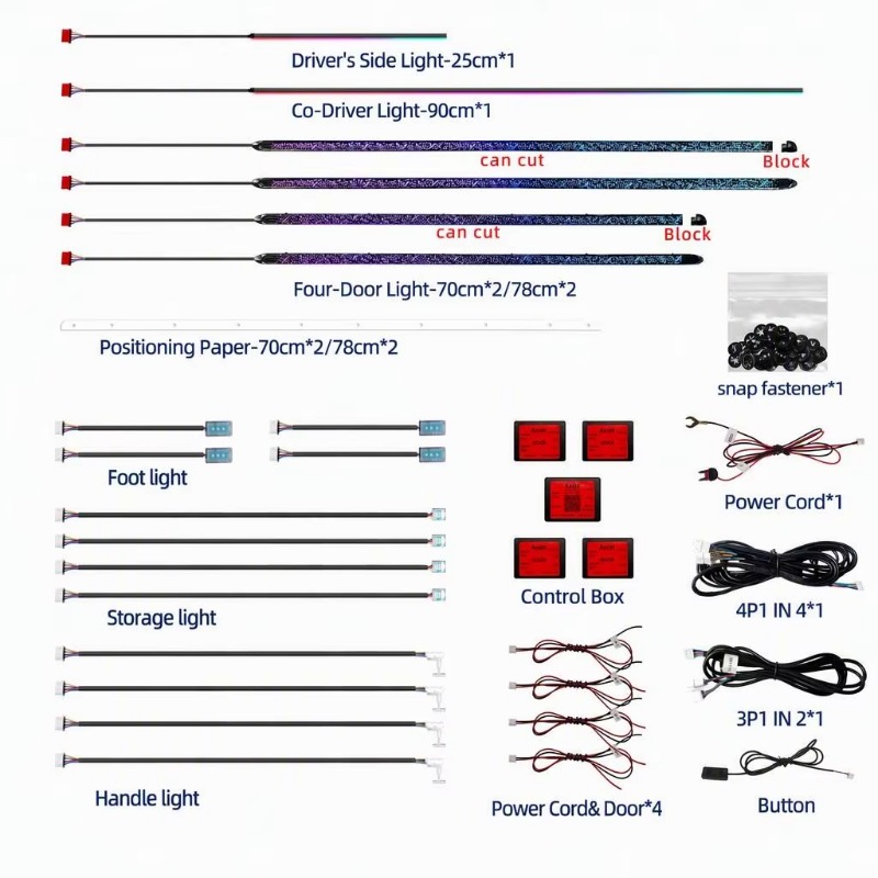 Car Ambient Lighting Kit 18 in - Door Handle 评论和价格
