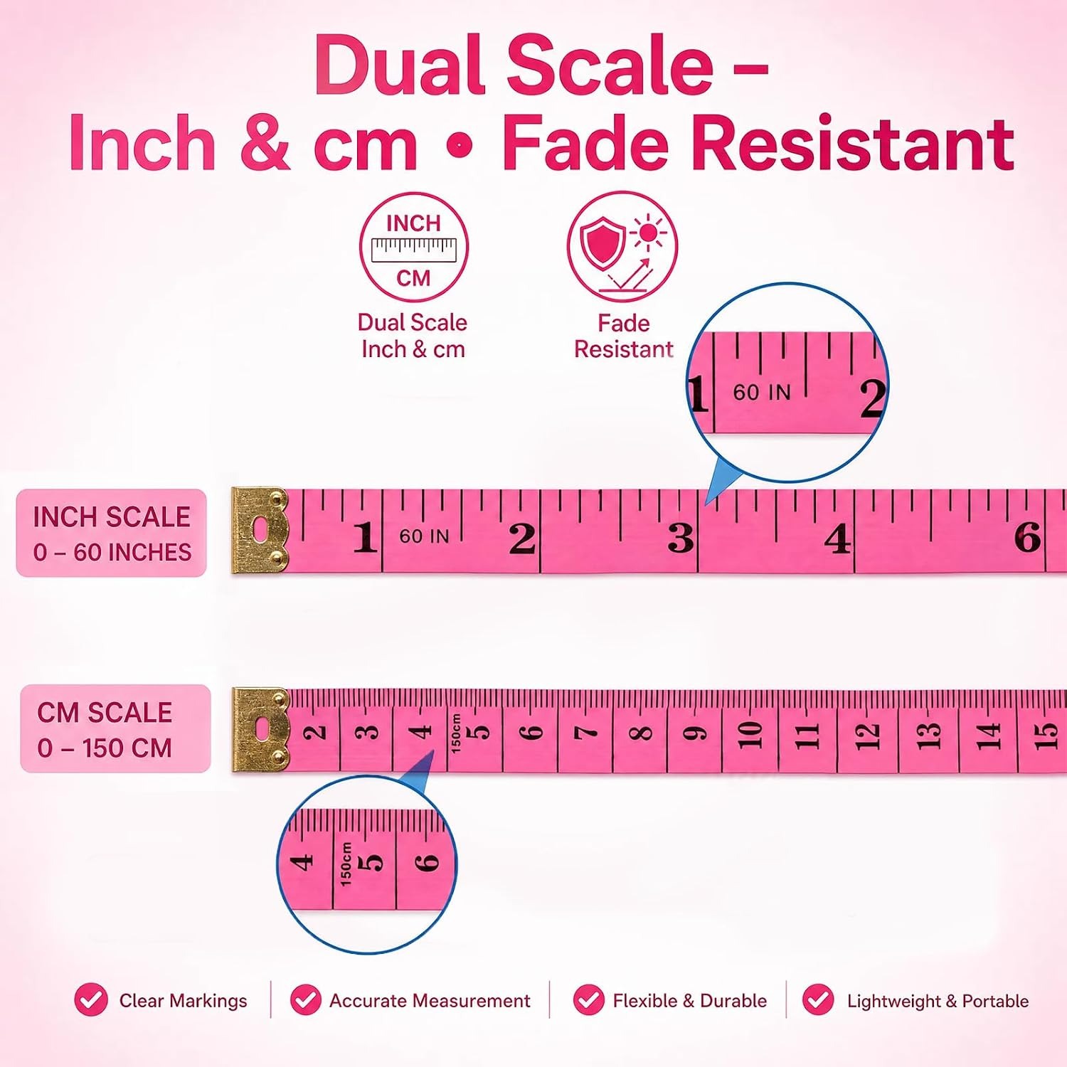 1/5/10Pcs 150cm/60-Inch Soft B - Tape Measure 评论和价格