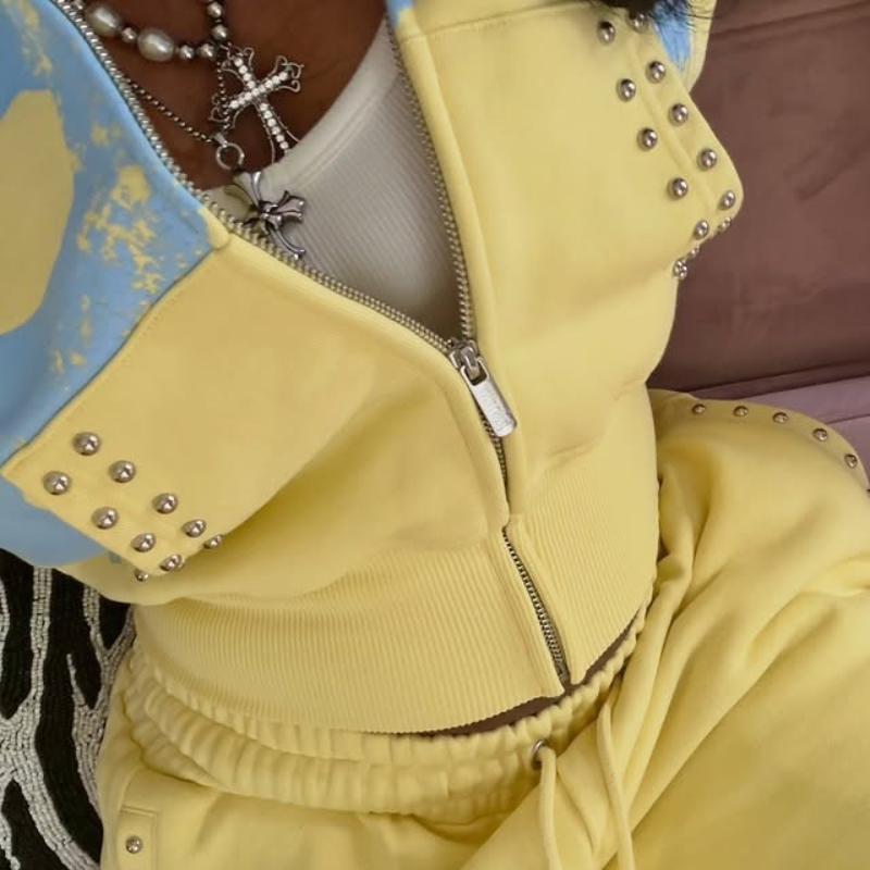 2 Pcs Hoodie Co-ords Yellow Me - Wallpaper 评论和价格