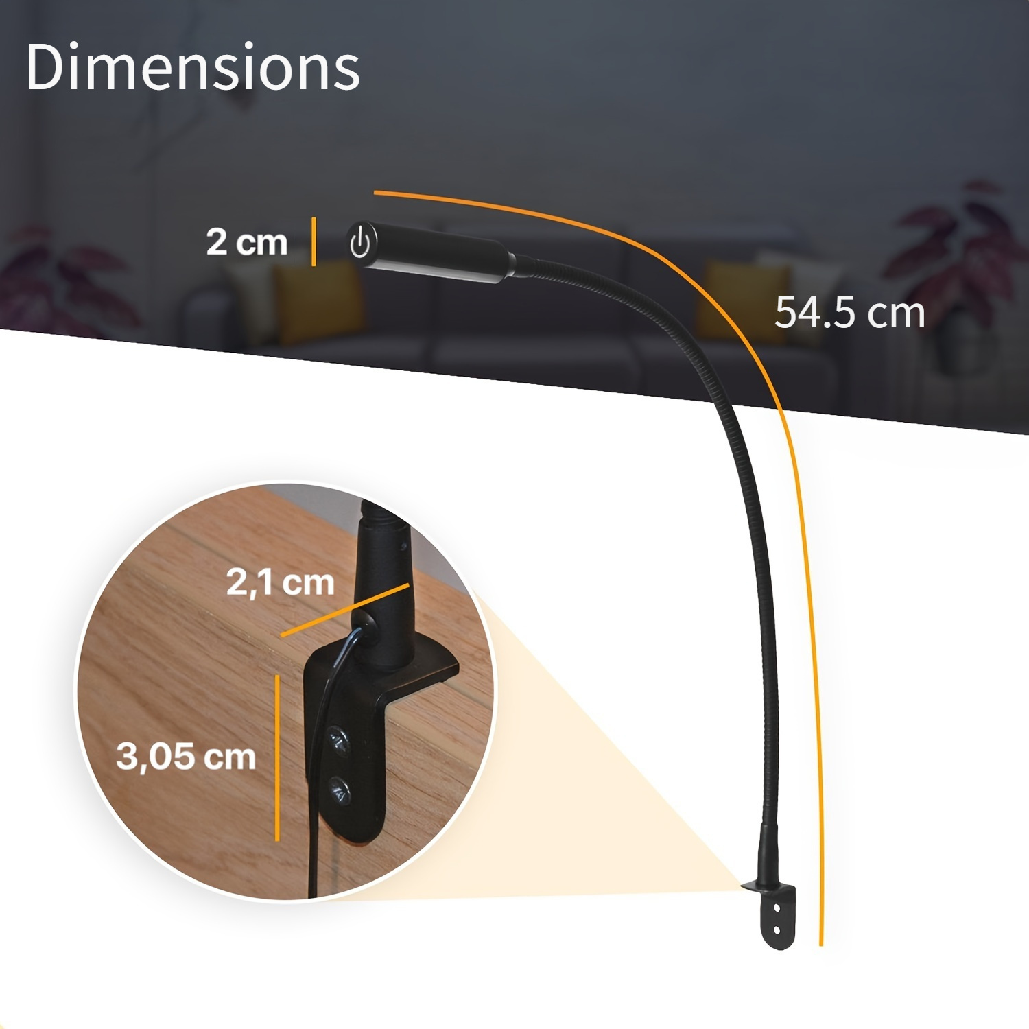 2pcs LED Reading Lamp with Dim - Light Switch 评论和价格
