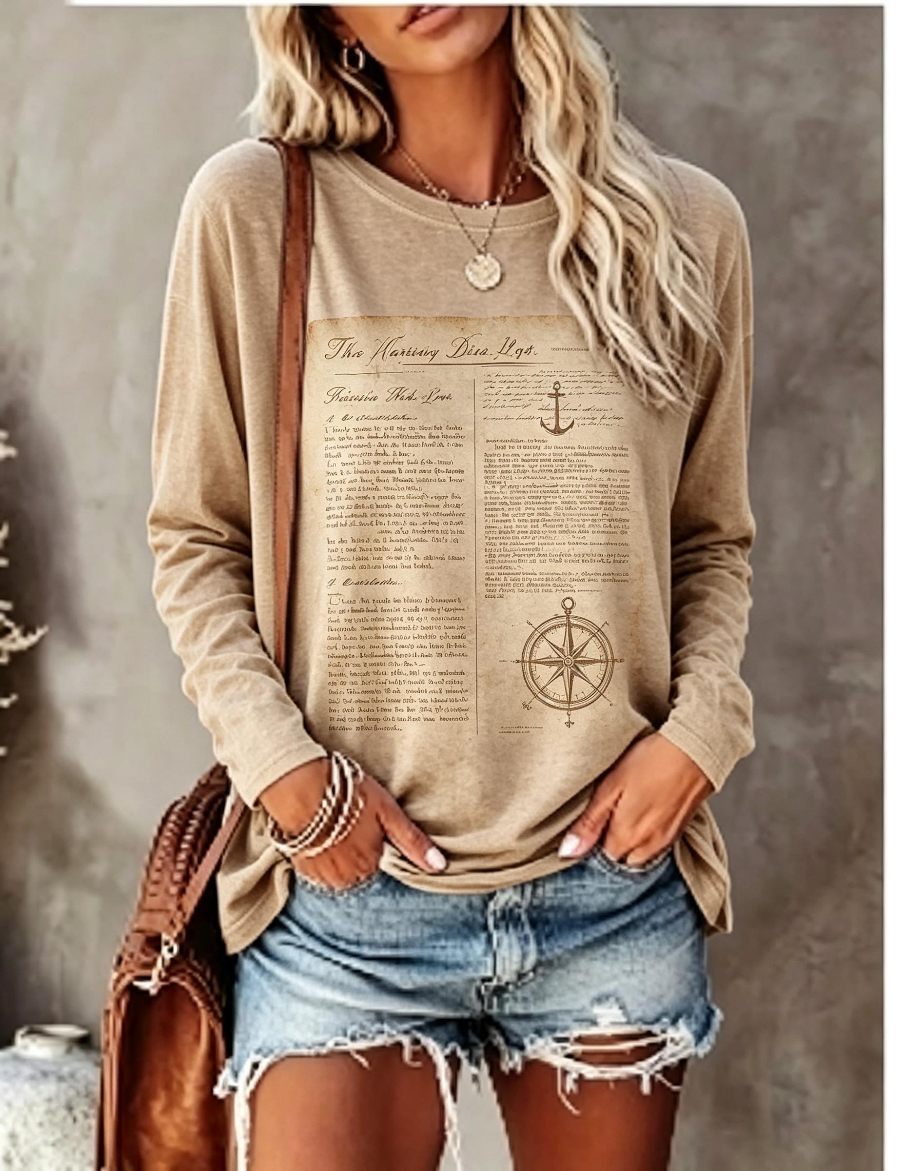 Women Long Sleeve T Shirt Vint - Wallpaper 评论和价格